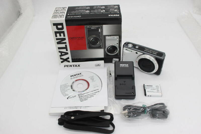 【返品保証】 【元箱付き】ペンタックス Pentax Optio VS20 ホワイト 20x バッテリー チャージャー付き コンパクトデジタルカメラ s9141