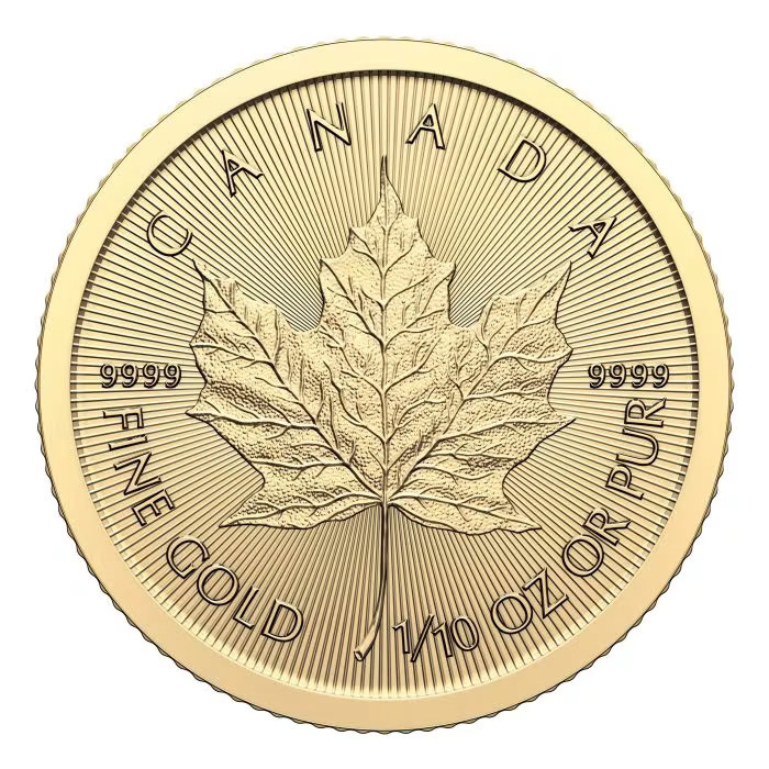 [保証書・カプセル付き] 2024年 (新品) カナダ「メイプルリーフ」純金 1/10オンス 金貨