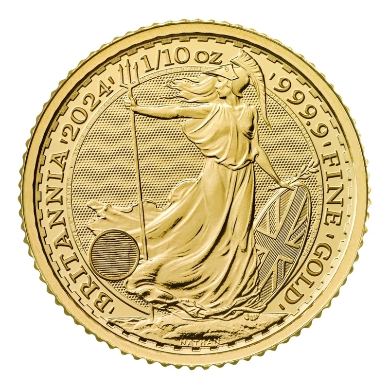 [保証書・カプセル付き] 2024年 (新品) イギリス「ブリタニア」純金 1/10オンス 金貨