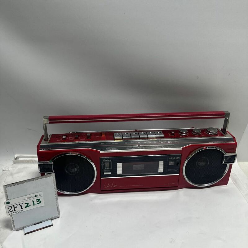 「2FY213」SANYO ラジカセ MR-U4SF FM/AM RADIO STEREO CASSETTE RECORDER　 MR-U4SR 赤色 ジャンク(240423)