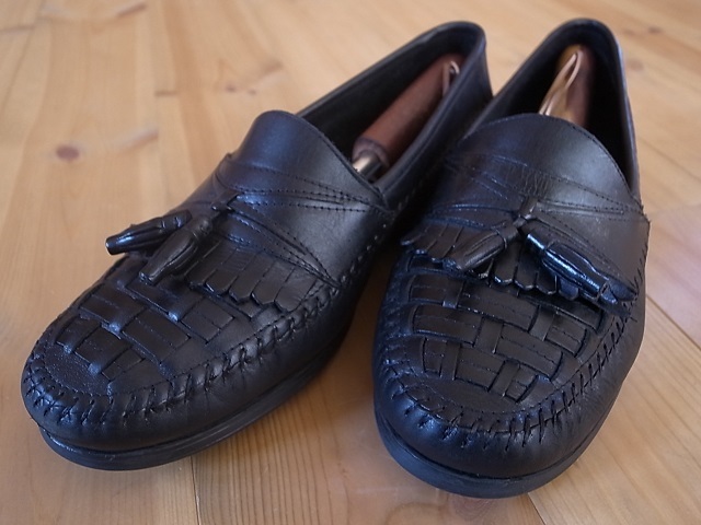美品ブラジル製 GIORGIO BRUTINI 革靴 編み込み レザー キルト タッセル ローファー 10W 約28㎝