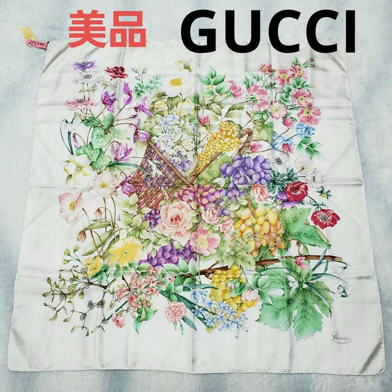 【美品】★GUCCI　スカーフ　グッチ　85cm　送料込み