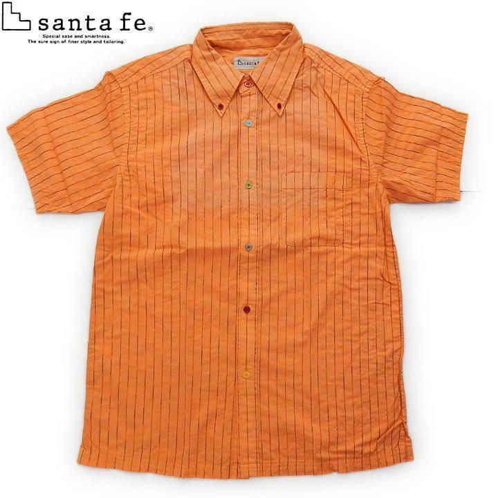 【中古美品】サンタフェ 半袖シャツ オレンジ 48 Lサイズ相当 Santa fe