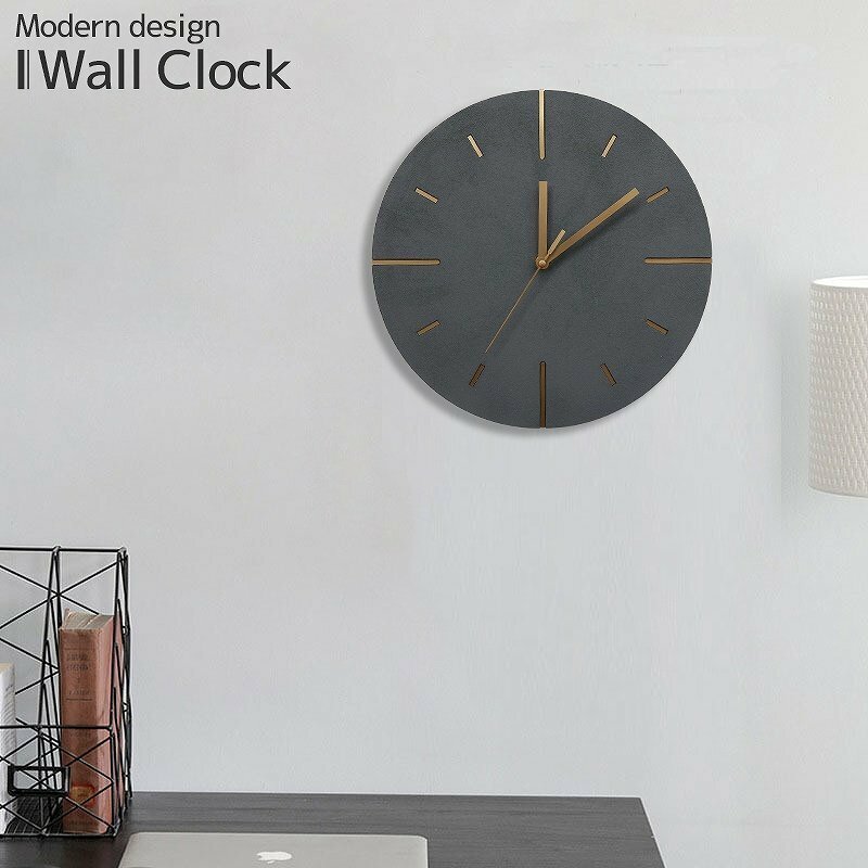 壁掛け時計 北欧 おしゃれ ウォールクロック 掛け時計 木製 セメント吹付け アナログ時計 インテリア カフェ 店舗 高級 29.5cm BT-117GY