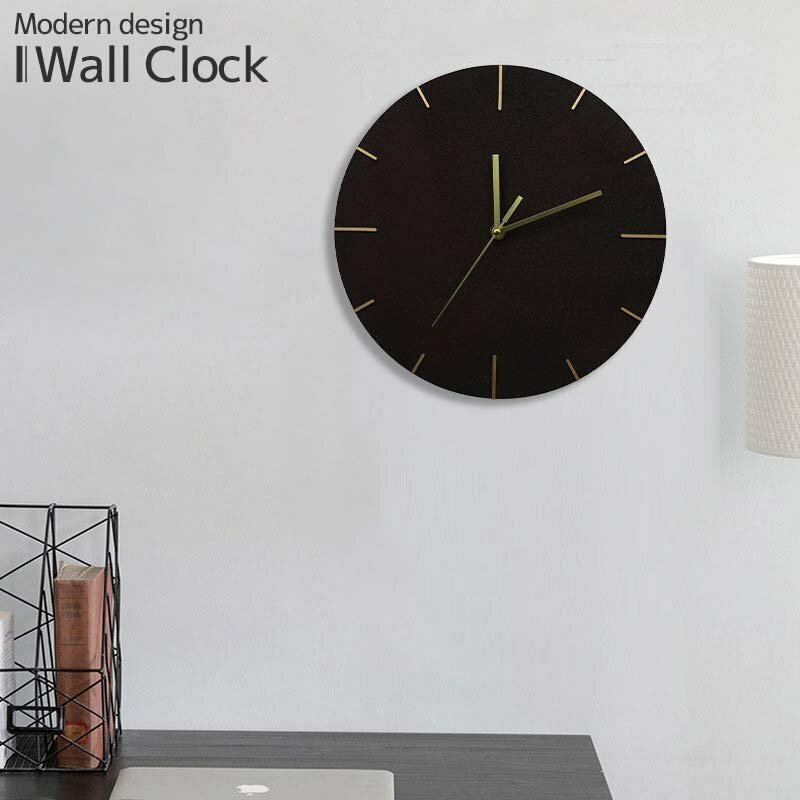 壁掛け時計 北欧 おしゃれ ウォールクロック 掛け時計 木製 セメント吹付け アナログ時計 インテリア カフェ 店舗 高級 29.5cm BT-151BK