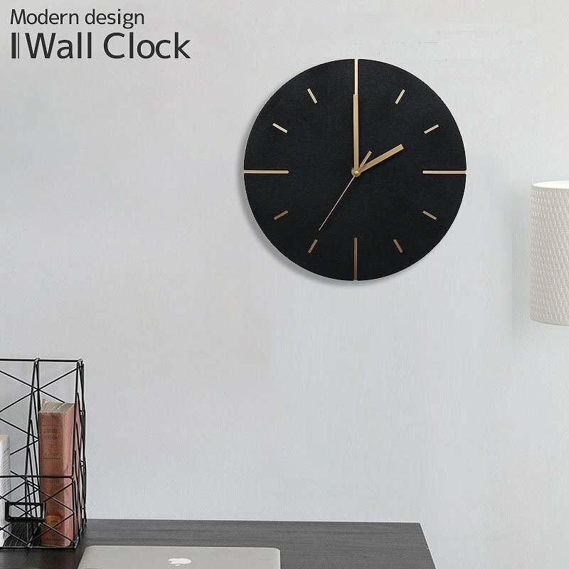 壁掛け時計 北欧 おしゃれ ウォールクロック 掛け時計 木製 セメント吹付け アナログ時計 インテリア カフェ 店舗 高級 29.5cm BT-117BK