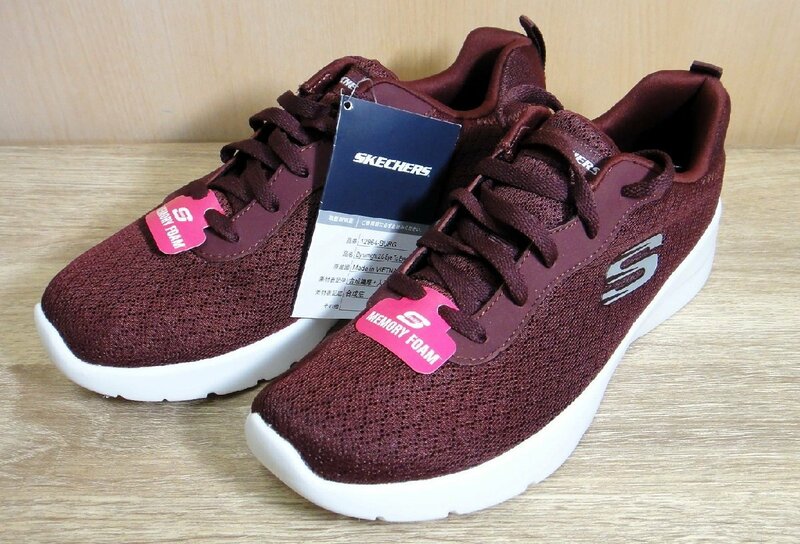 【未使用】SKECHERS スッケチャーズ MEMORY FORM 12964-BURG タグ付き 赤系 靴 紐 23cm