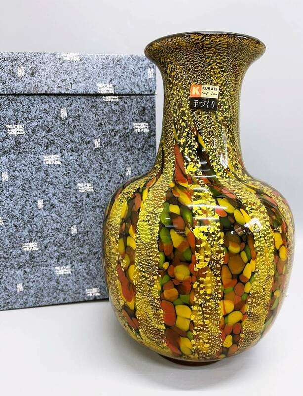 クラタクラフトグラス KURATA 花瓶 花器 フラワーベース 花入れ 花生け ガラス 硝子 ガラス花瓶 インテリア 手づくり 箱付き