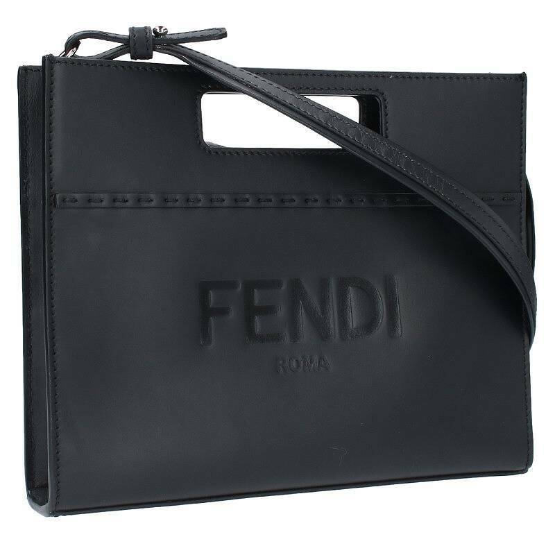 フェンディ FENDI 7VA547 ロゴ型押しレザーショッパースモールショルダーバッグ 中古 BS55