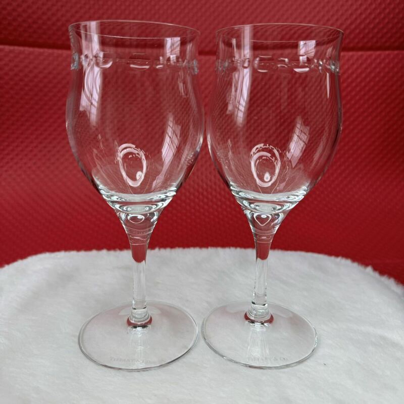 TIFFANY&Co ティファニー スウィング ワイン グラス クリスタル ガラス ２客セット