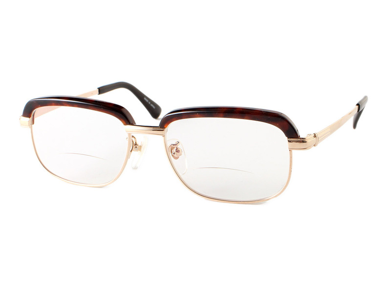 E17246 SlenD スレンディ メガネ 下中央のみ度入り 眼鏡 めがね アイウェア SD-716 ゴールド×ブラック×ブラウン 黒 茶 日本製