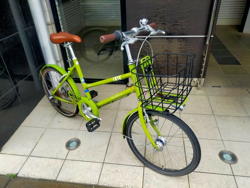 東京池袋　20インチ自転車 ブリジストン カゴ・自動オートライト 7段階ギア、かご付きMarkRosa.mini[マークローザ ミニ]ミニベロ(小径車)
