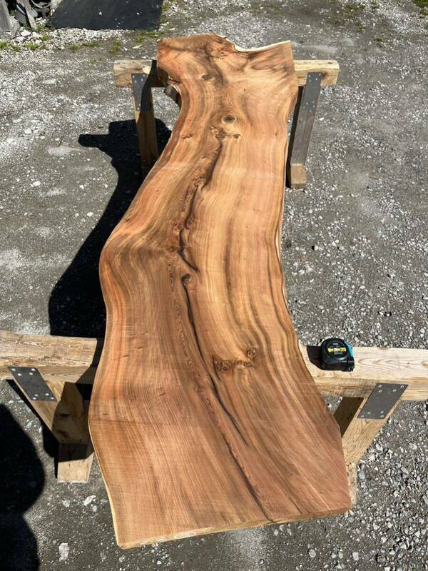 杉 ③ 樹齢約800年　御神木　無垢 一枚板 2.2mカウンター テーブル　レジン　看板　ベンチ　デスク　リバーテーブル　デスプレイ　シェルフ