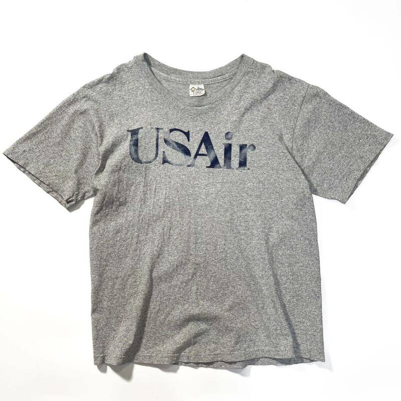 90s 80s US Air コットンエクスチェンジ ビンテージ アメリカ製 usa old プリント Tシャツ tee 霜降り カレッジ レーヨン XL 企業 Champion