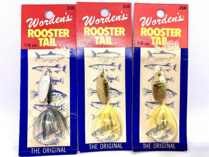 当時物 Wordens ROOSTER TAIL ワーデンス ルースターテール スピナー 1/8oz 3個セット イワナ ヤマメ トラウト サクラマス サツキマス 渓流