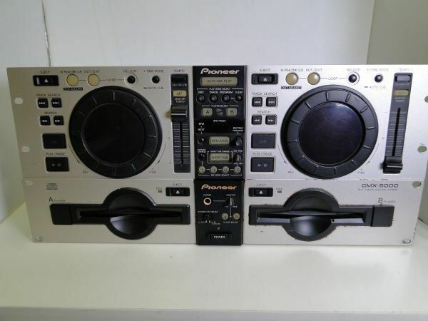 ★【通電/一部簡易動作確認済】Pioneer/パイオニア CMX-5000 DJ デュアル CDプレーヤー /CU-V160 リモートコントローラー/100サイズ