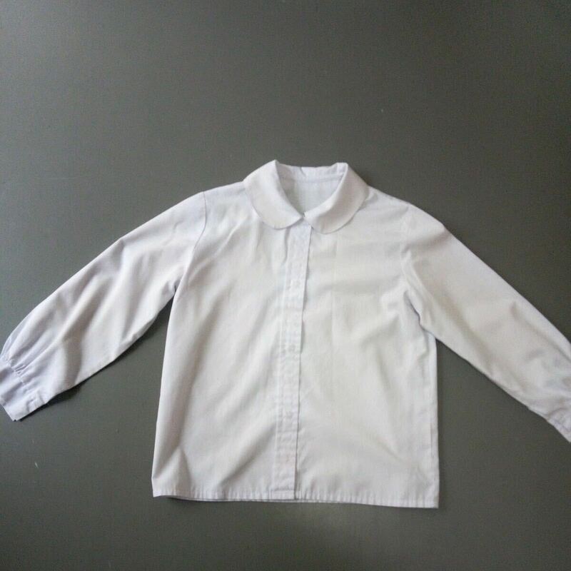 ブラウス5枚セット　白色　キッズ　女の子　長袖　サイズ120㎝　ホックボタン　制服　美品　①