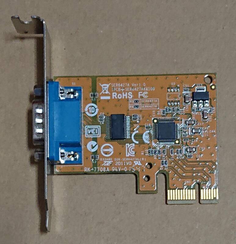 PCI-E　RS-232C　シリアルカード（SUNIX　SER6427A)