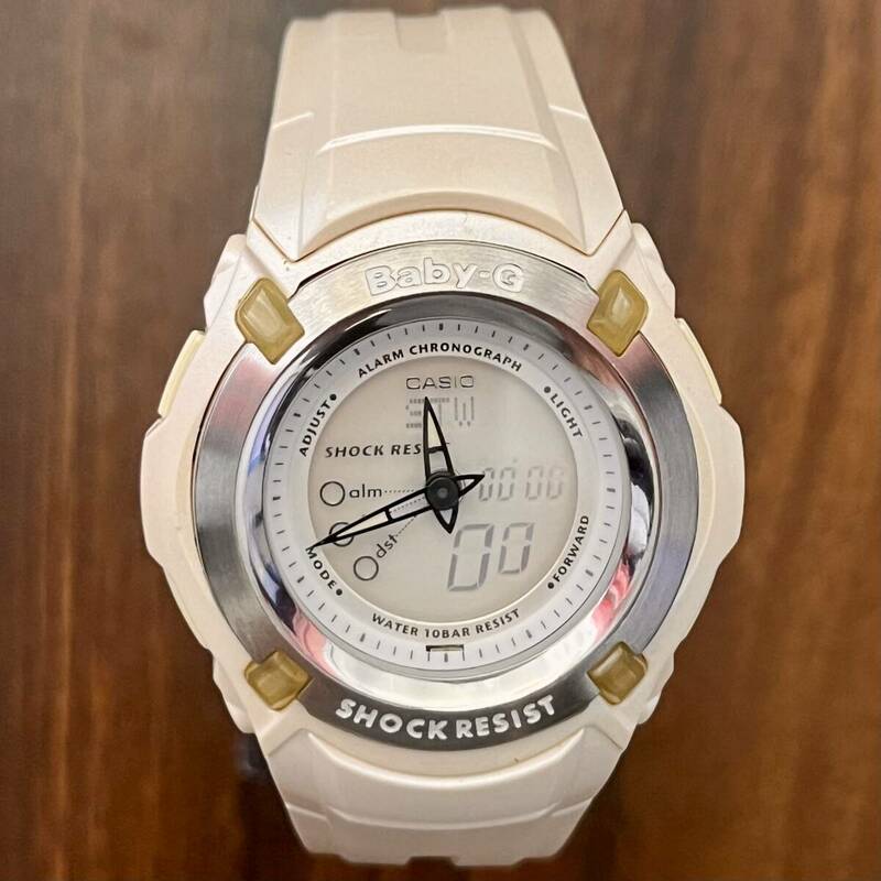 ★CASIO 腕時計 Baby-G BG-70LV ラバーズコレクション2006 ホワイト×ゴールド アナデジ【動作確認済】 