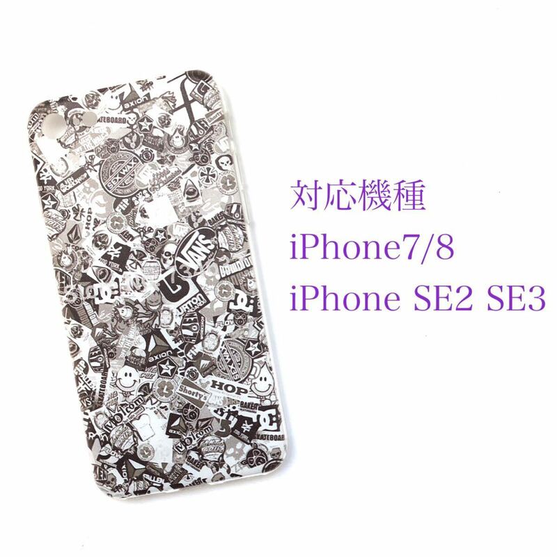 【新品】iPhoneケース スマホケース クリアケース ソフトケースiPhone7 iPhone8 SE2 SE3 サンタクルーズ　スケートボード　スケボー