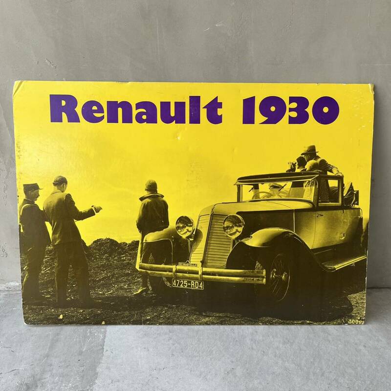 【USA vintage】Renault 1930 アート　スチレンボード　ルノー　アメリカ　ビンテージ