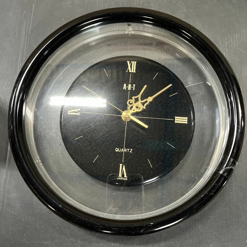 掛け時計 時計 アナログ ART クウォーツ インテリア 中古品 割れあり 動作確認済み
