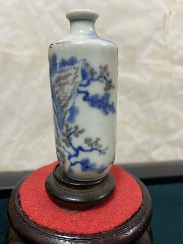 中国美術 骨董 鼻煙壼 青花釉裏紅 清時代 康熙年製 唐物