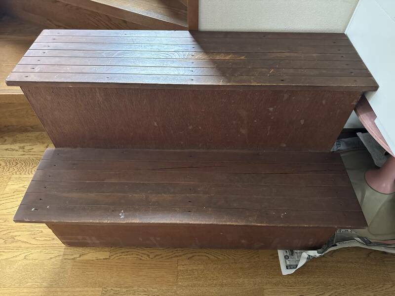◆木製　階段　2段　インテリア　飾り台