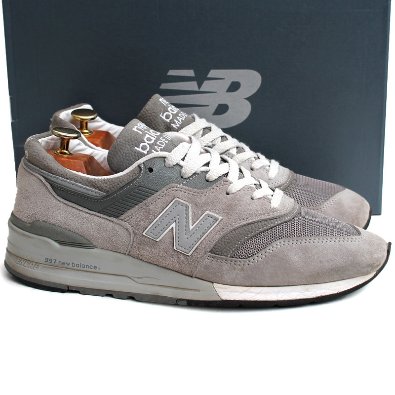 USA製★ニューバランス NEW BALANCE★ローカットスニーカー US8≒26cm M997GY レザー メッシュ グレー メンズ i-718