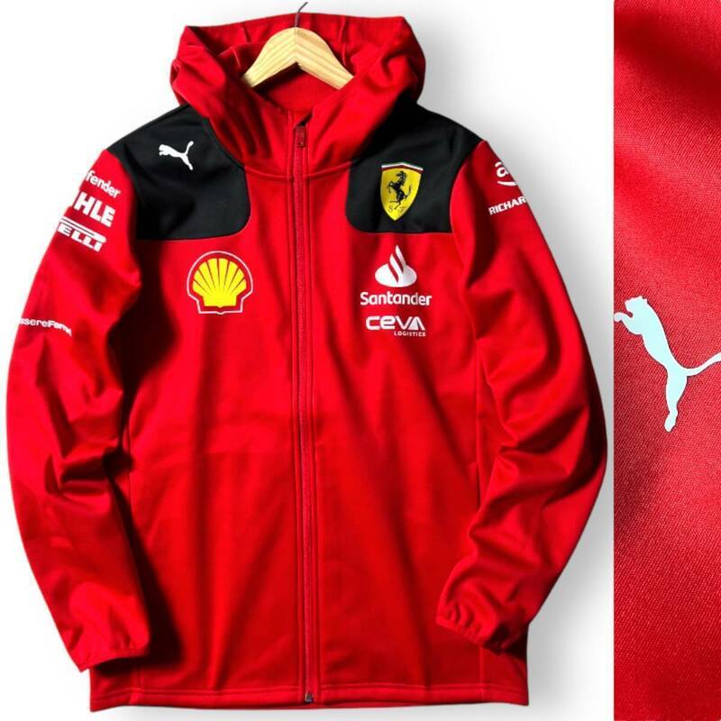 新品 PUMA Ferrari プーマ フェラーリ 定価2.5万 2023年モデル 撥水 保温 裏起毛 ソフトシェル ジャケット 763422 XXL (2XL) F1 ◆B1688c