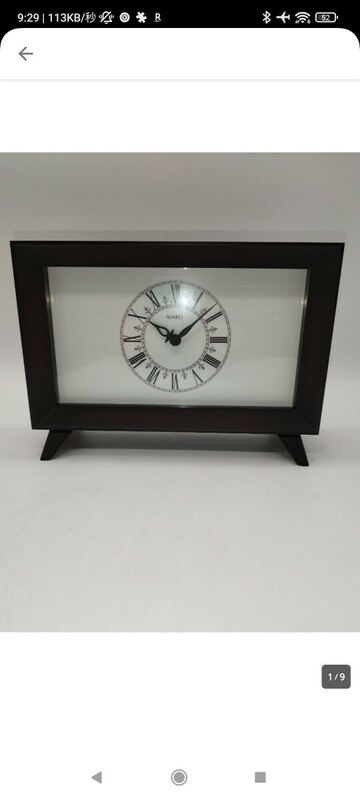 【ほぼ未使用　美品】　和光 WAKOクロック　SB102H 　裏蓋無し　置き時計 木製 置時計 QUARTZ 時計