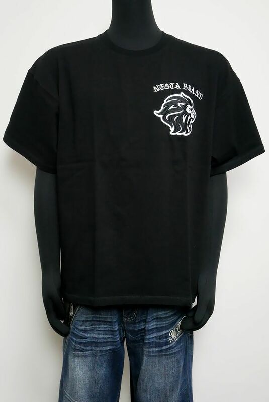 新品正規 ネスタ NESTA BRAND ライオンワッペンオーバーシルエットTシャツ 黒L 242NB1006 半袖 Tシャツ トップス