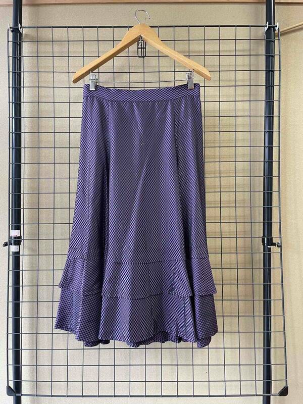 【LIMIfeu/リミフゥ】Check Flare Skirt MADE IN JAPAN チェック フレアスカート キュプラ Yohji Yamamoto ヨウジヤマモト Y’s ワイズ