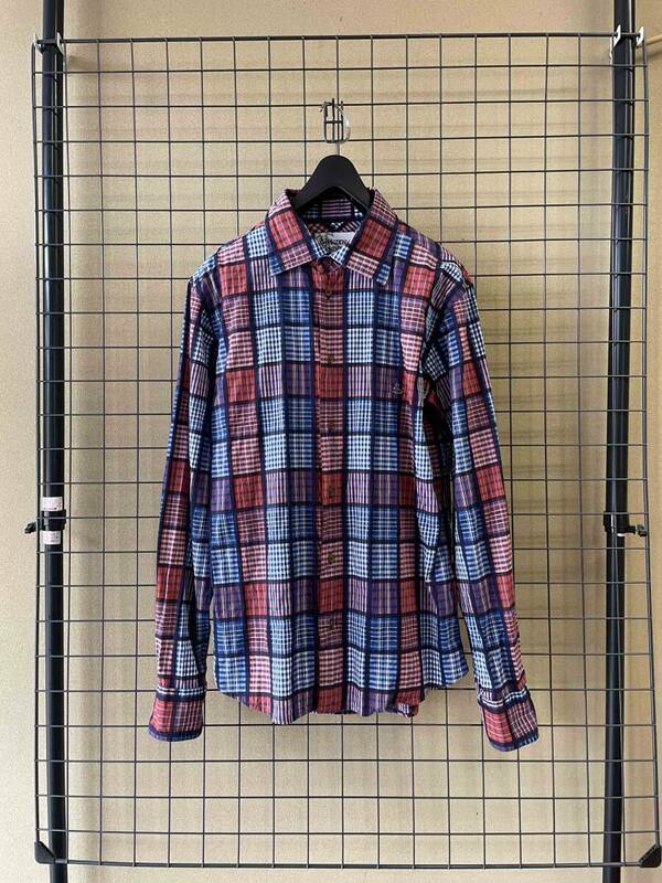 【Vivienne Westwood MAN/ヴィヴィアンウエストウッドマン】Cotton Check Shirt size46 MADE IN JAPAN コットン製 チェックシャツ オーブ