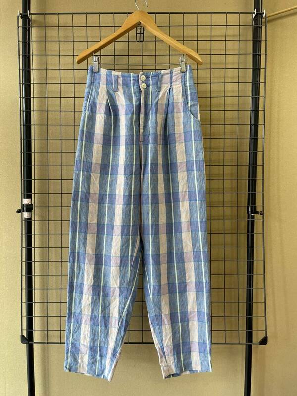 SAMPLE【NICHOLAS DALEY/ニコラスデイリー】MADE IN ENGLAND Check Linen Trouser Set Up チェック リネン パンツ セットアップ 1LDK