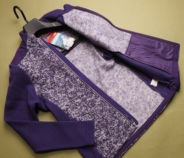 新品正規 ノースフェイス 海外限定 裏起毛 ダブルフェイス フルジップ COCHAMO フリースジャケット レディースS(メンズXS)紫(PUR) ラスト