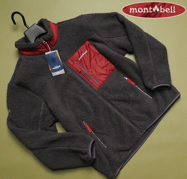 新品正規 mont-bell モンベル 海外限定 切り替え ボアフリース William ジャケット メンズ105(XL)レッド(RED) 直営店購入 WUJF612