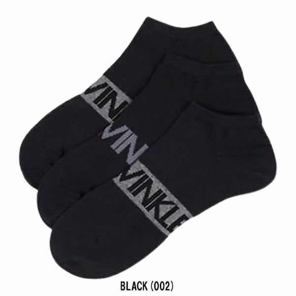 ※訳あり アウトレット Calvin Klein(カルバンクライン)ソックス 3足セット ショート 男性用靴下 メンズ CKM211LC01 BLACK(002)