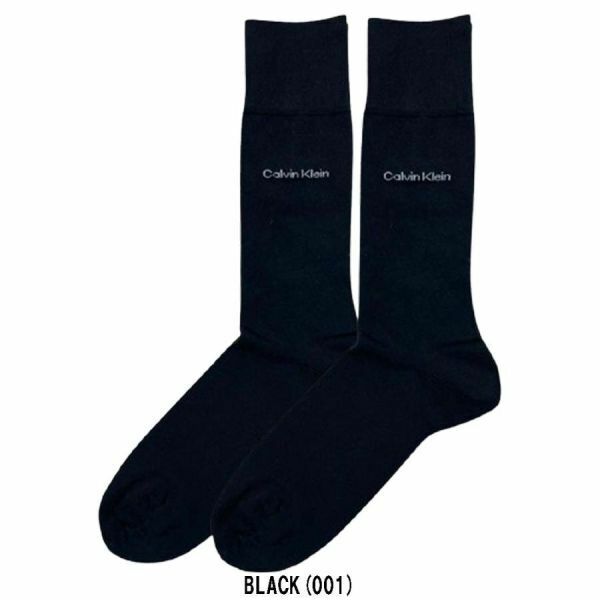 ※訳あり アウトレット Calvin Klein(カルバンクライン)ソックス ビジネス クルー 2足セット 男性用 靴下 メンズ CKM211DR15 BLACK(001)