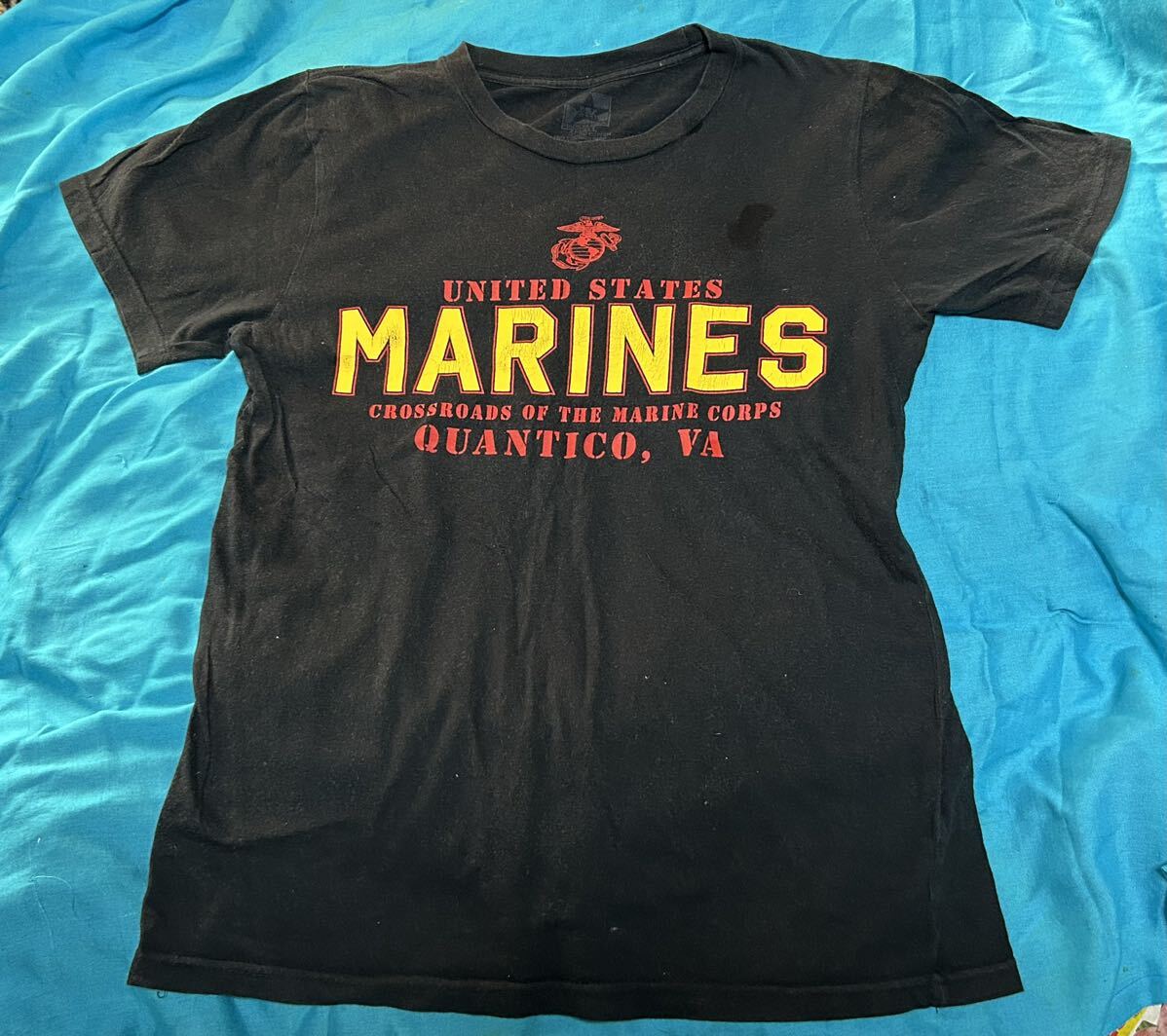 MADE IN U.S.A.アメリカ製UNITED STATES MARINESロゴTシャツ五段プリント　海兵隊ANCHOR & GROVE