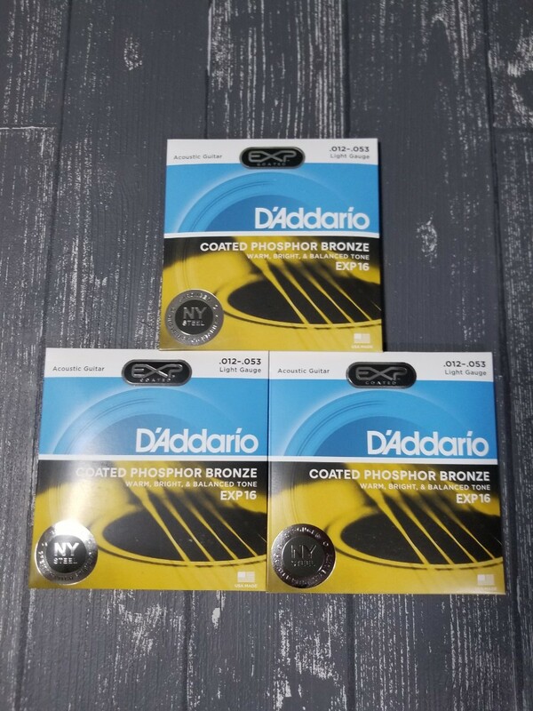 新品　D'Addario ダダリオ アコースティックギター弦 EXP16 3セット