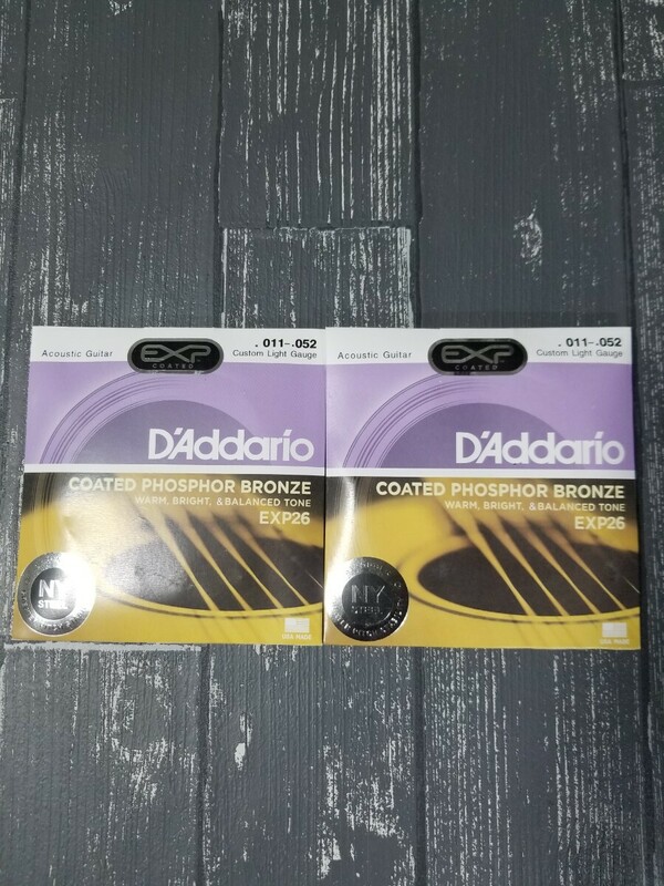 ★新品　D'Addario ダダリオ アコースティックギター弦 EXP26　2セット