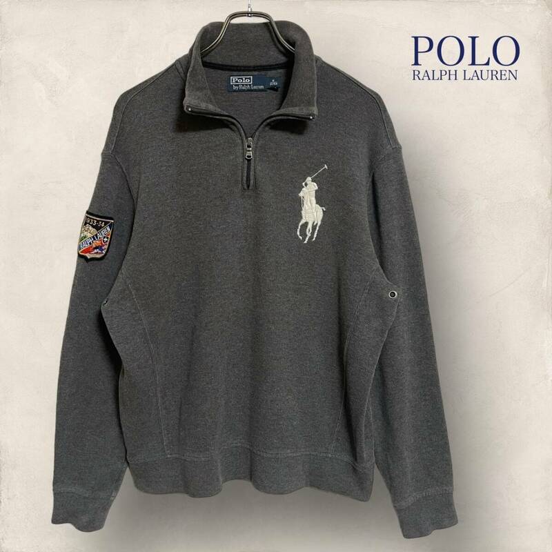 POLO RALPH LAUREN ポロ ラルフローレン ビッグポニー コットン ハーフジップ スウェット メンズ M