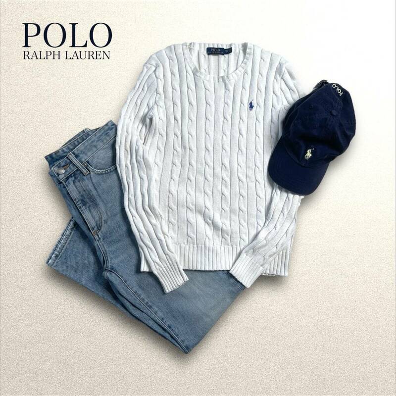 POLO RALPH LAUREN ポロ ラルフローレン コットン ケーブルニット セーター XS