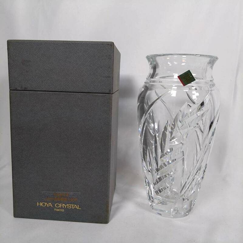 K) HOYA CRYSTAL ホヤクリスタル ガラス 花瓶 花器 フラワーベース インテリア 硝子 花入 置物 オブジェ D0804