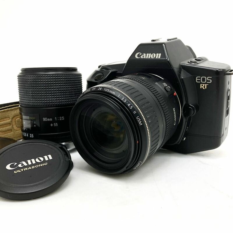 Canon キャノン EOS RT 一眼レフ フィルムカメラ EF 28-105mm 1:3.5-4.5 Ⅱ USM/tamron SP 90mm 1:2.5 レンズ2点セット alp川0415