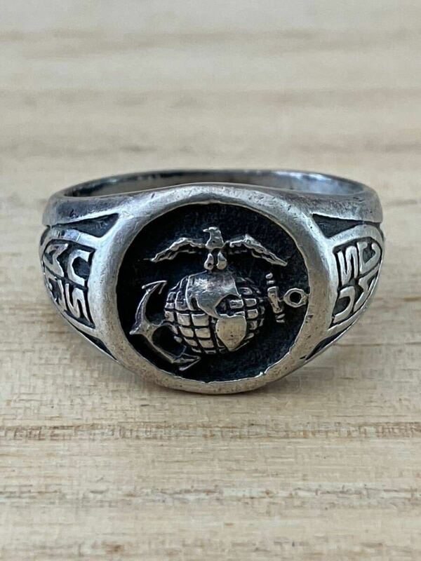 送料無料USMCアメリカ海兵隊ビンテージ古着ヴィンテージアーミーリング指輪カレッジミリタリーARMY USAIRFORCE USMC USAF マリーンコープ