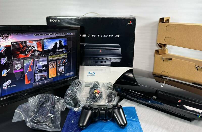 動作品 SONY 初期型プレイステーション3 PS3 本体20GB CECHB00 PS2/PS1対応モデル Playstation 3 ブラック PS3 PS2 PS1動作可能 激レア