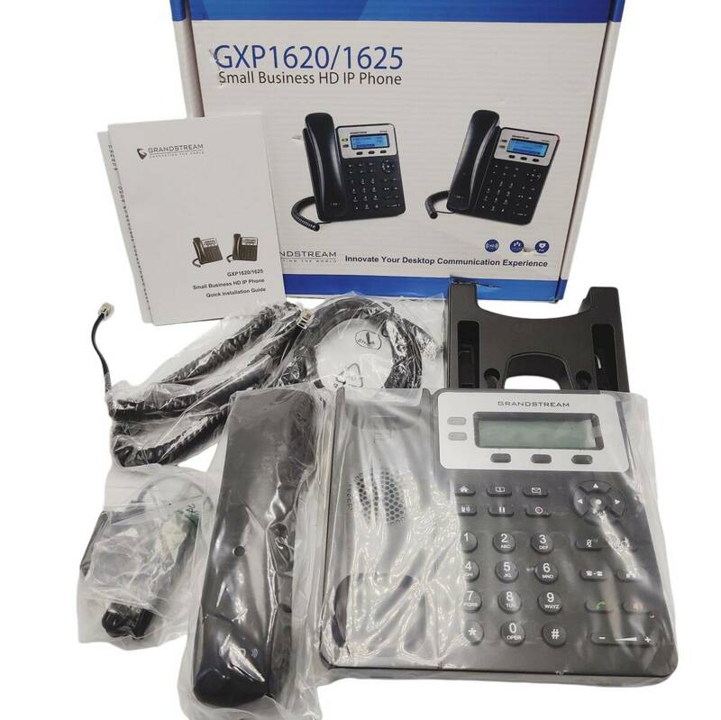 E04068 未使用品 IP電話機 GRANDSTREAM GXP1620 ブラック 黒 VoIP 132×48バックライトLCD画面 HDオーディオ ビジネスフォン