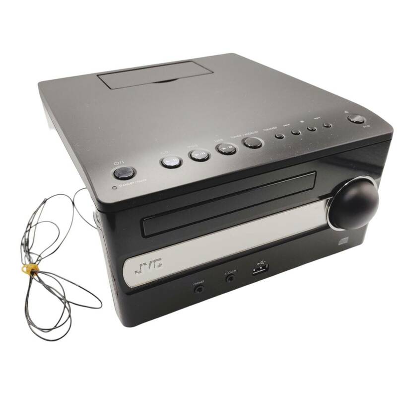 E04072 ケンウッド JVC コンパクトコンポーネントシステム EX-S3-B ブラック 黒 通電チェック済み iPod/iPhone対応 CD USB AM/FM